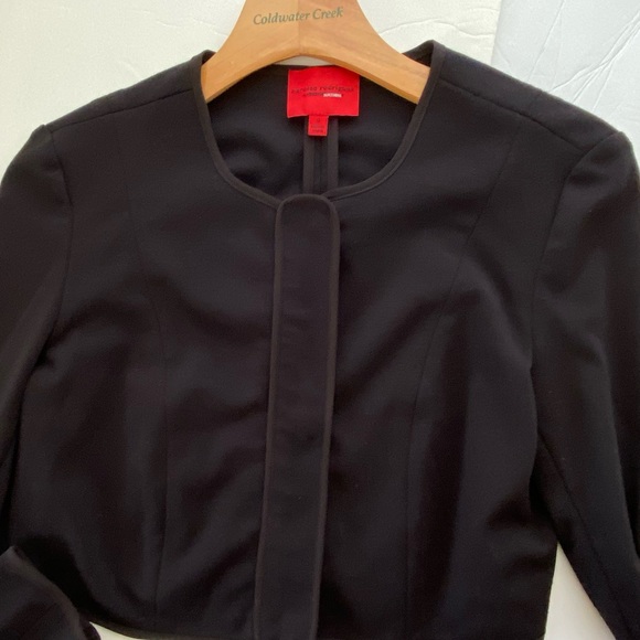 NARCISCO RODRIGUEZ Design Nation Black Snap Front Cropped Jacket Blazer Size S - Picture 4 of 6